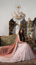 Elegant Blush Pink Embroidered Lehenga - Image 2