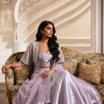 Elegant Lavender Silk Flare Dress