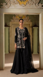 Black Embroidered Formal Ensemble