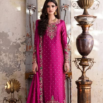 Magenta Embroidered Formal Ensemble