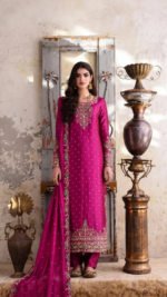 Magenta Embroidered Formal Ensemble
