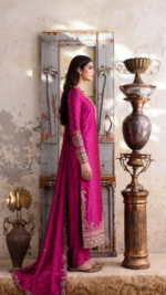 Magenta Embroidered Formal Ensemble - Image 2
