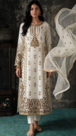 vory Gold Embroidered Formal Ensemble - Image 2