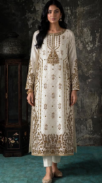 vory Gold Embroidered Formal Ensemble