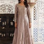 Mauve Embroidered Long Formal Dress